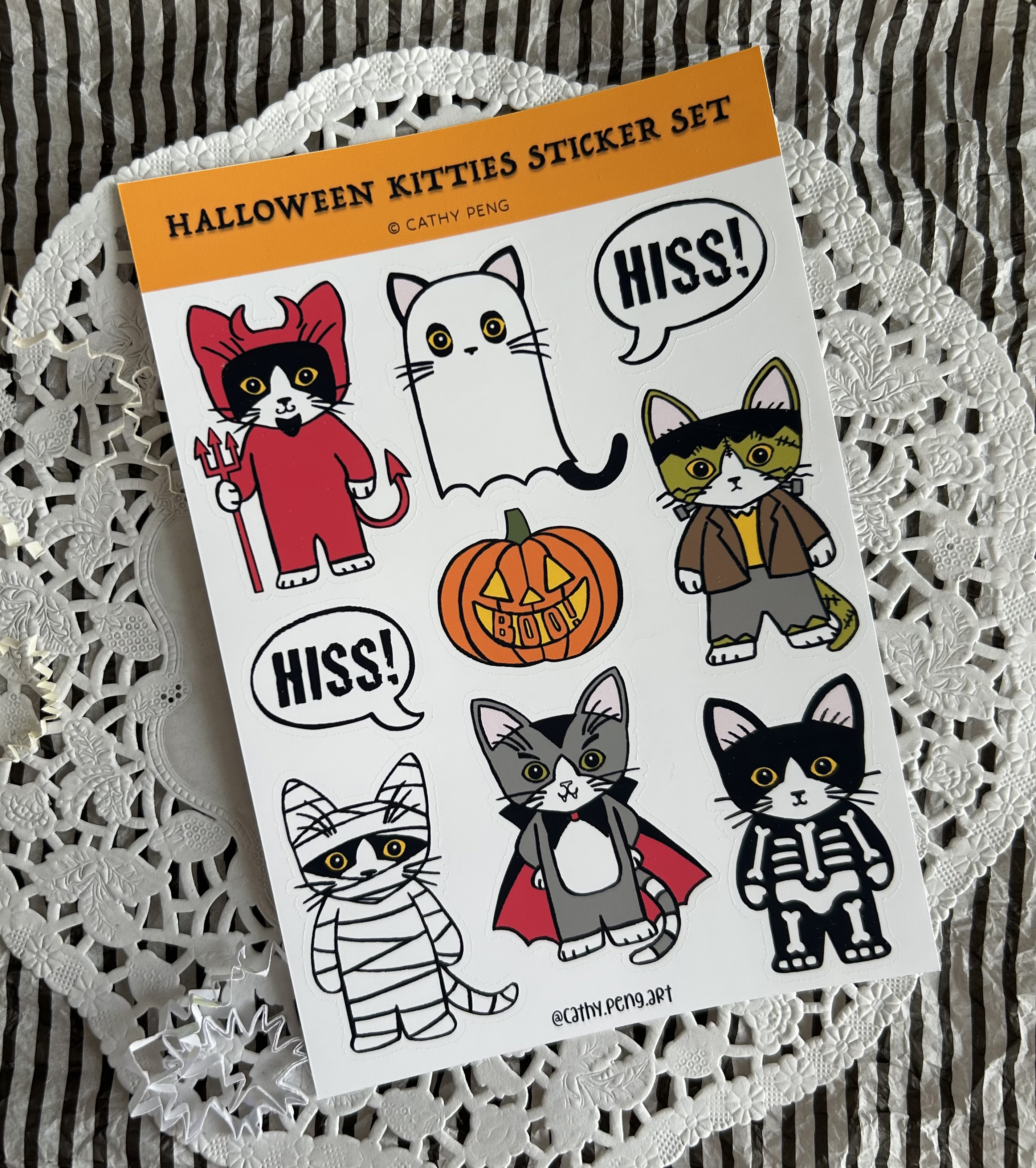 Halloween Kitties Sticker Sheet