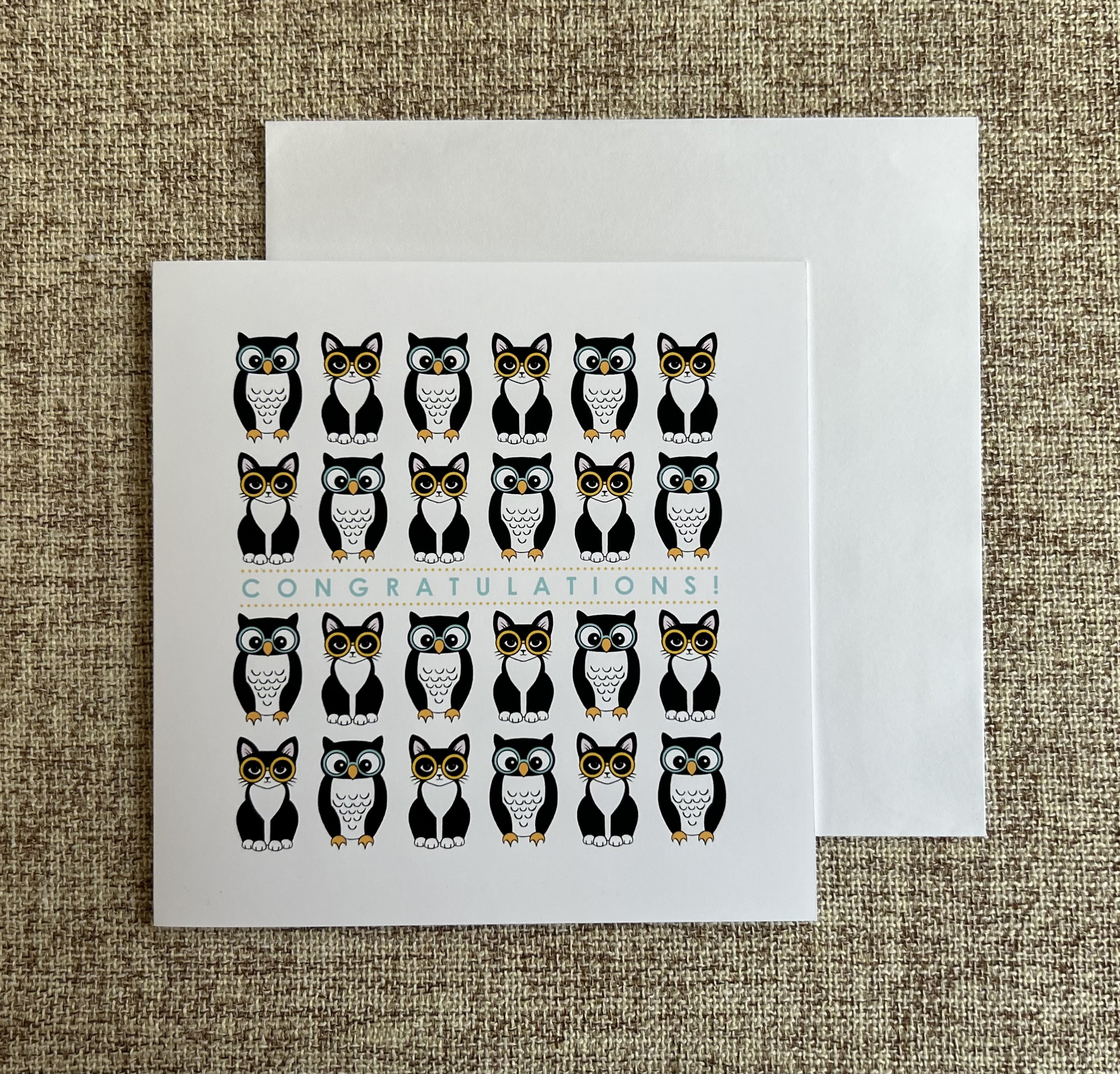 Owl & Pussycat Congratulations Greeting Card