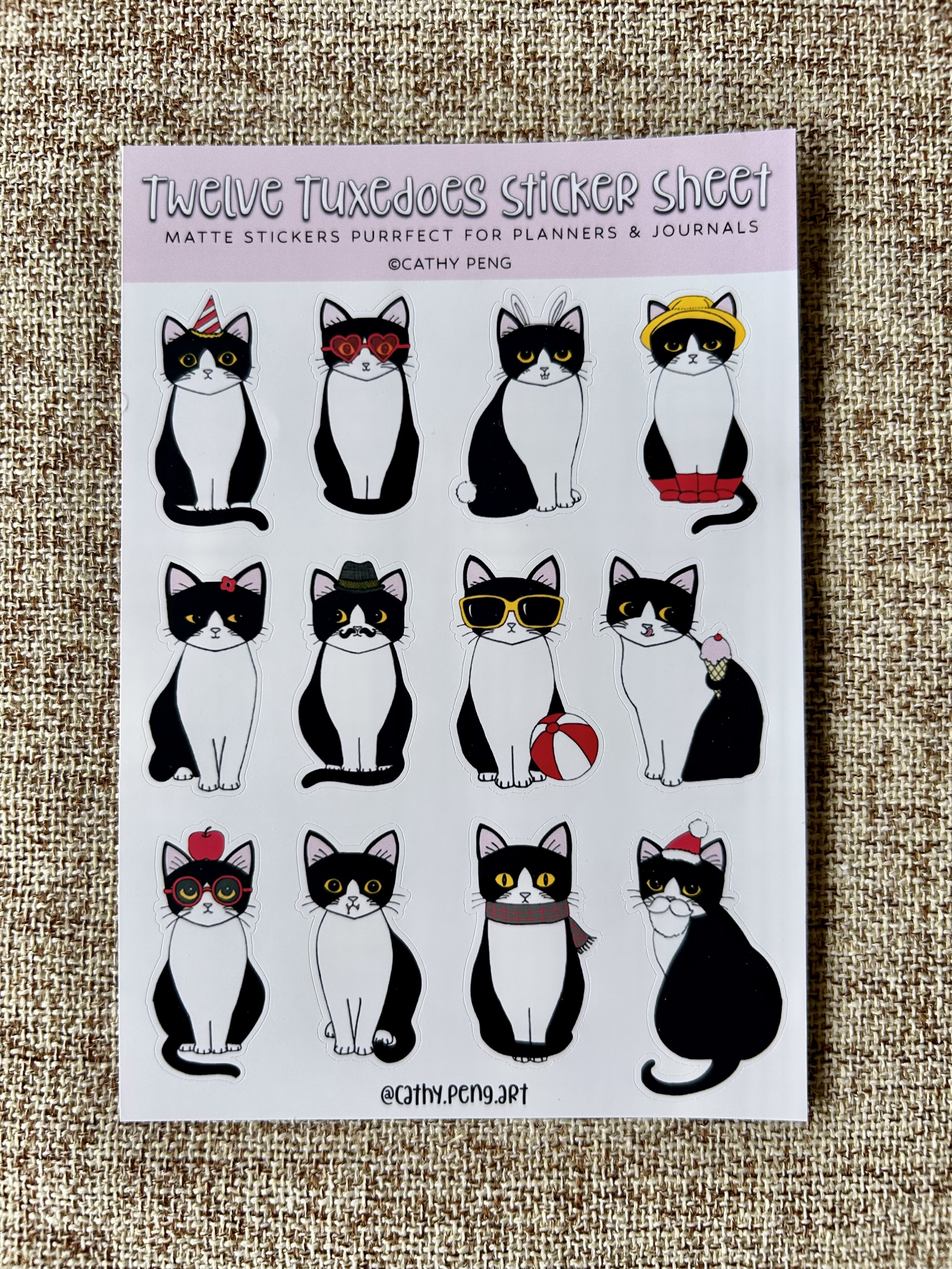Twelve Tuxedoes Sticker Sheet