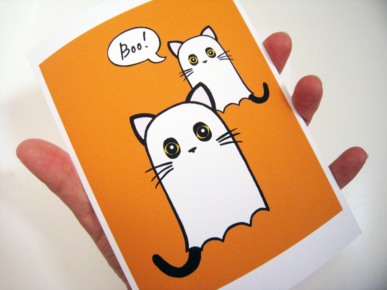 Ghost Kitty Boo | Halloween Greeting Card