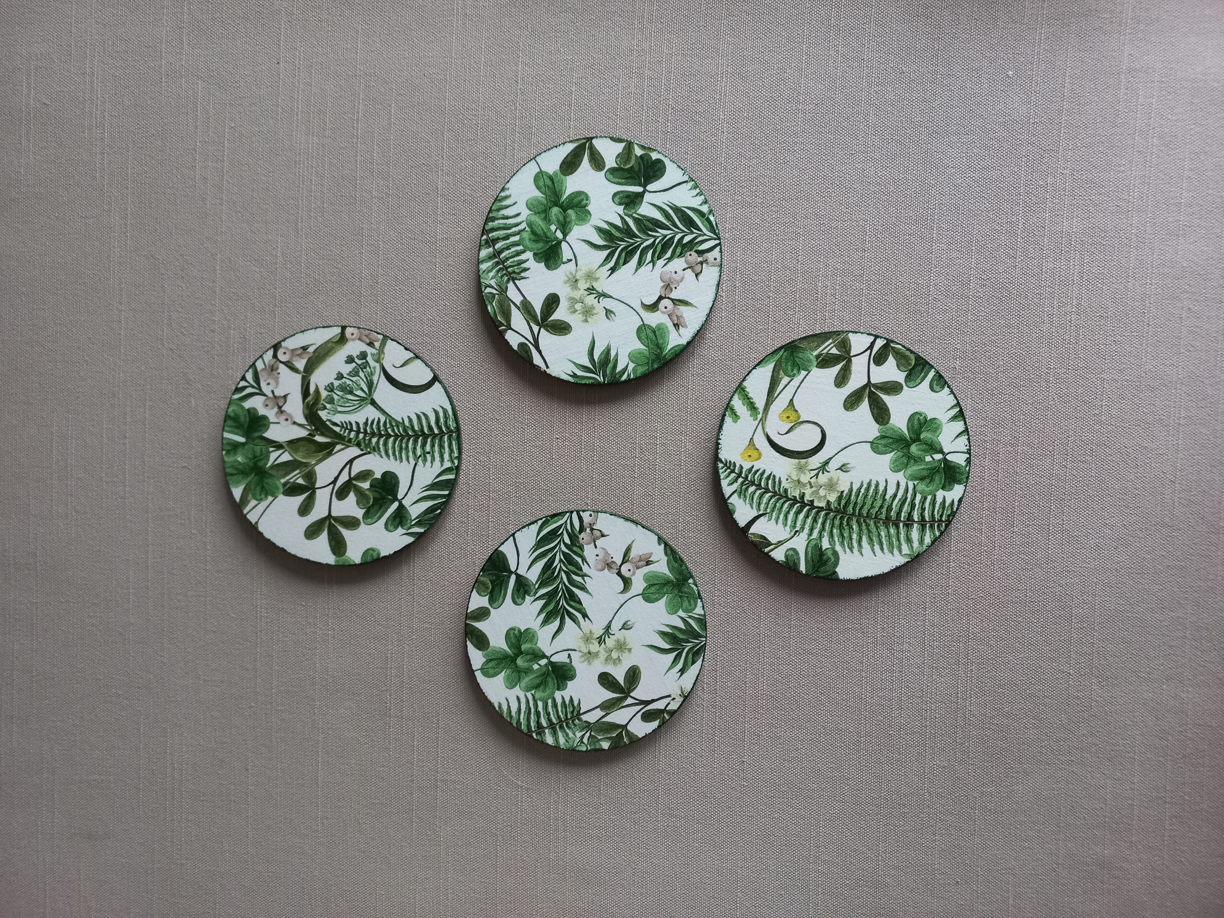 Fern & Meadow - Wooden Coaster