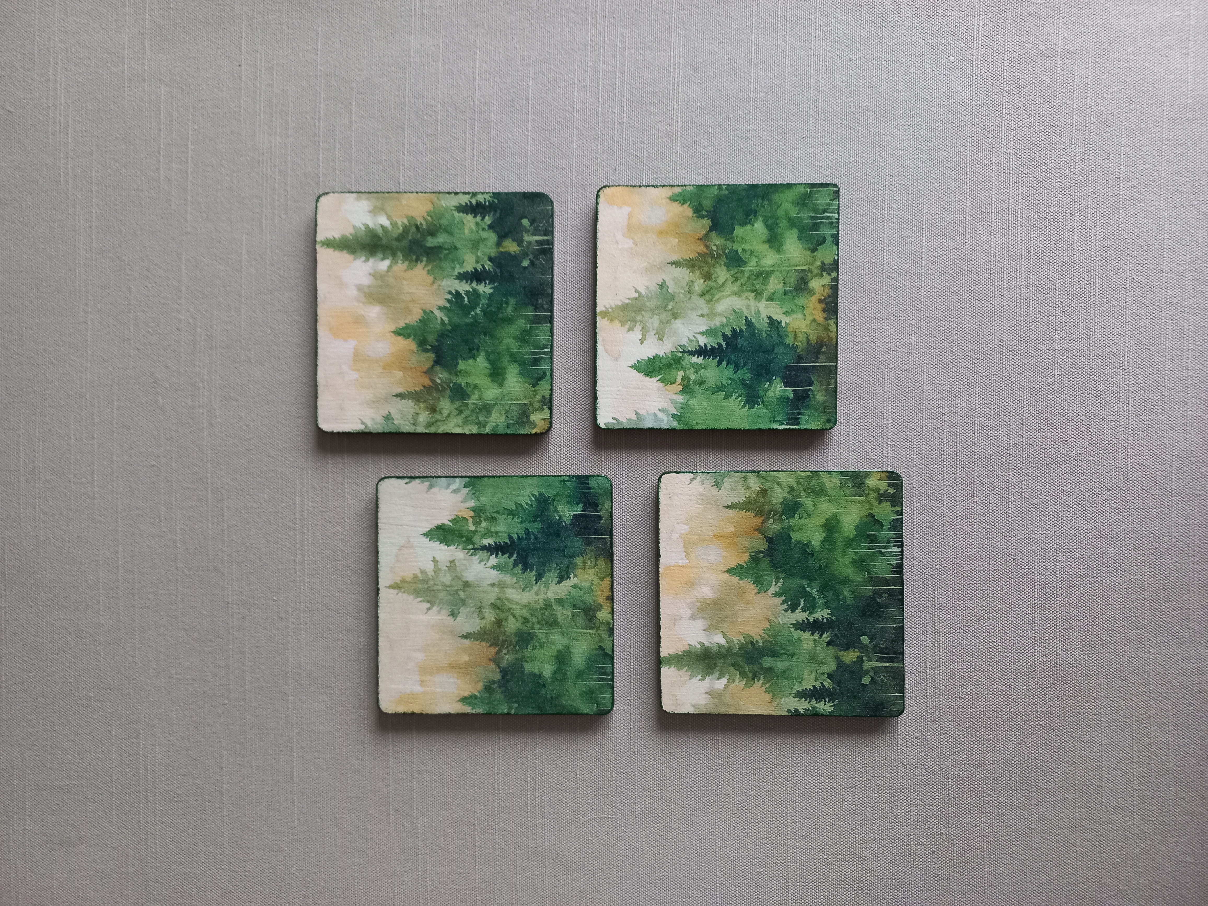 Serene Forest - Wooden Coaster