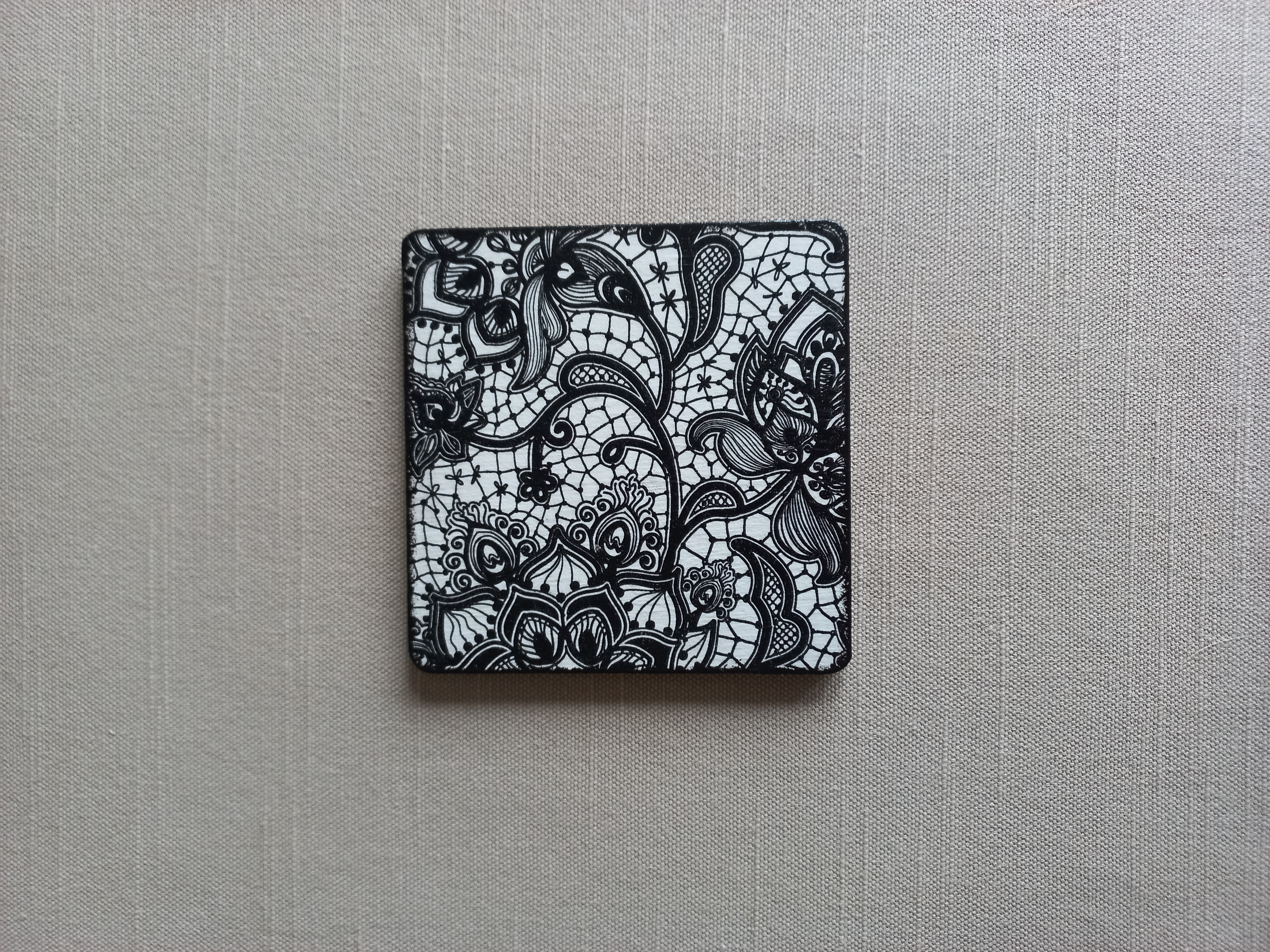 Black Lace - Wooden Coaster