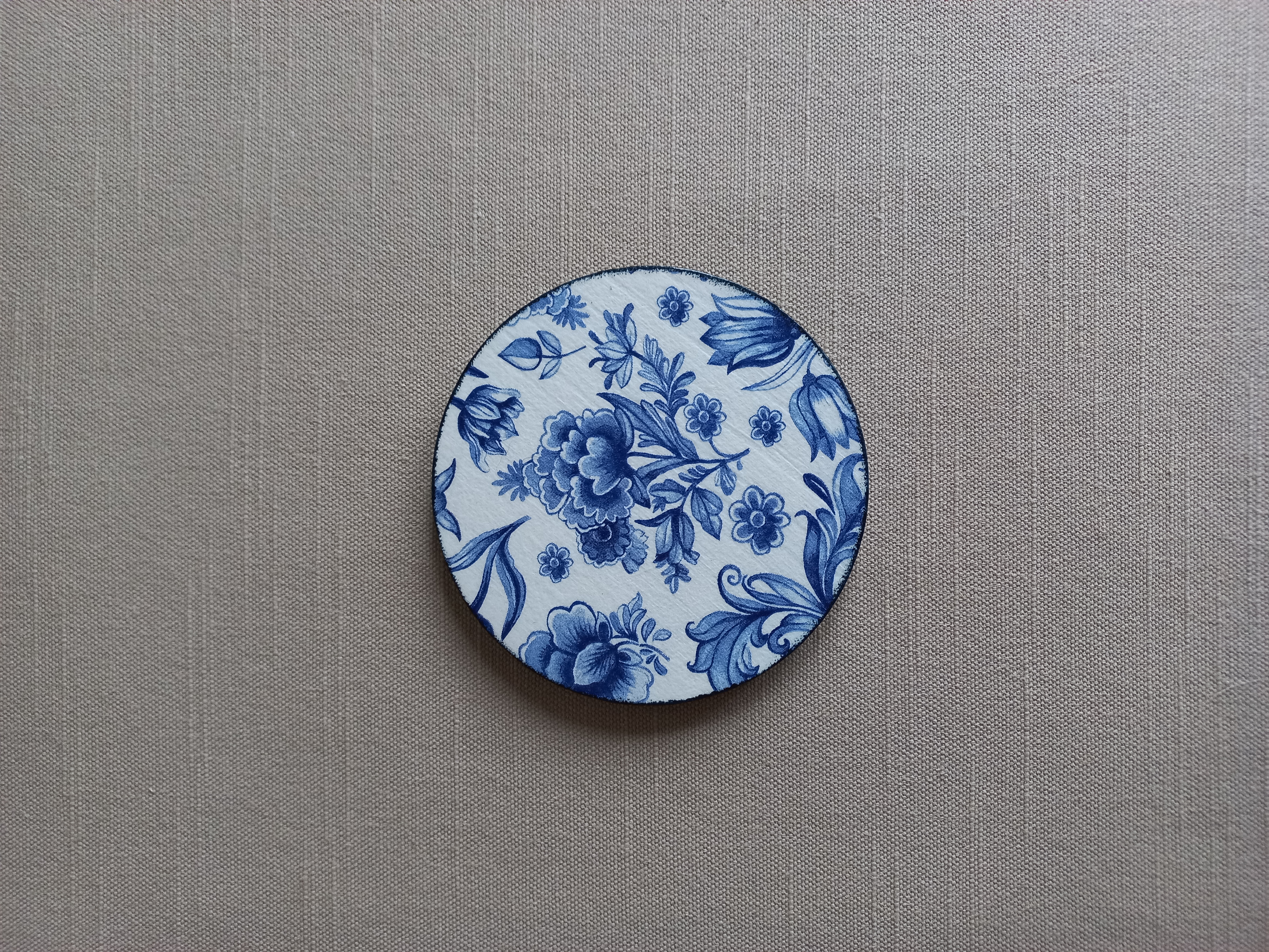 Blue China - Wooden Coaster