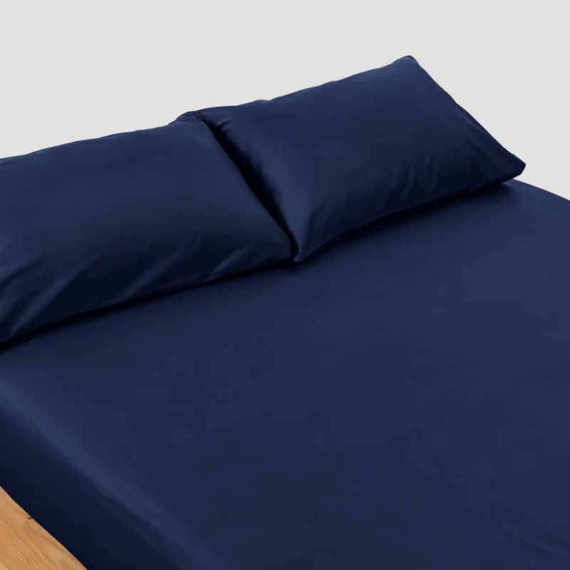 Midnight Navy Sateen Cotton Sheet