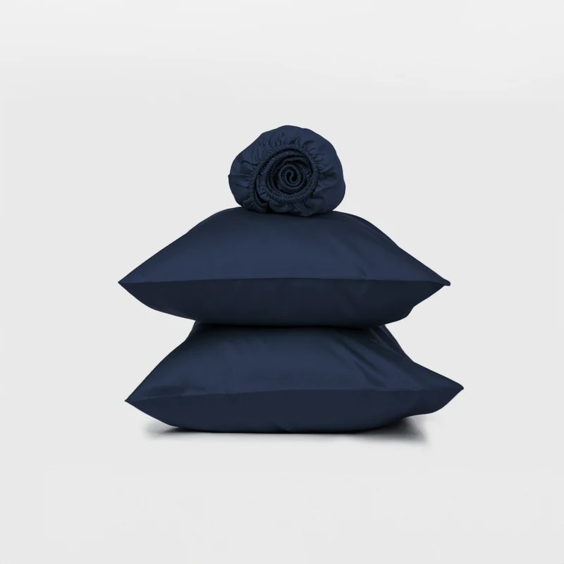 Midnight Navy Sateen Cotton Sheet