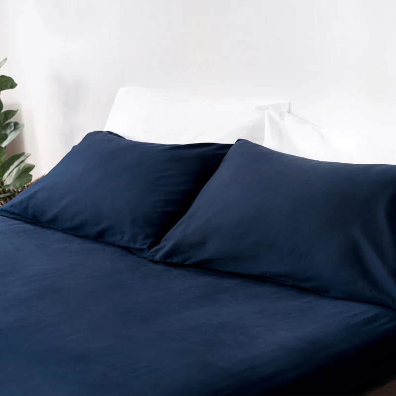 Midnight Navy Sateen Cotton Sheet