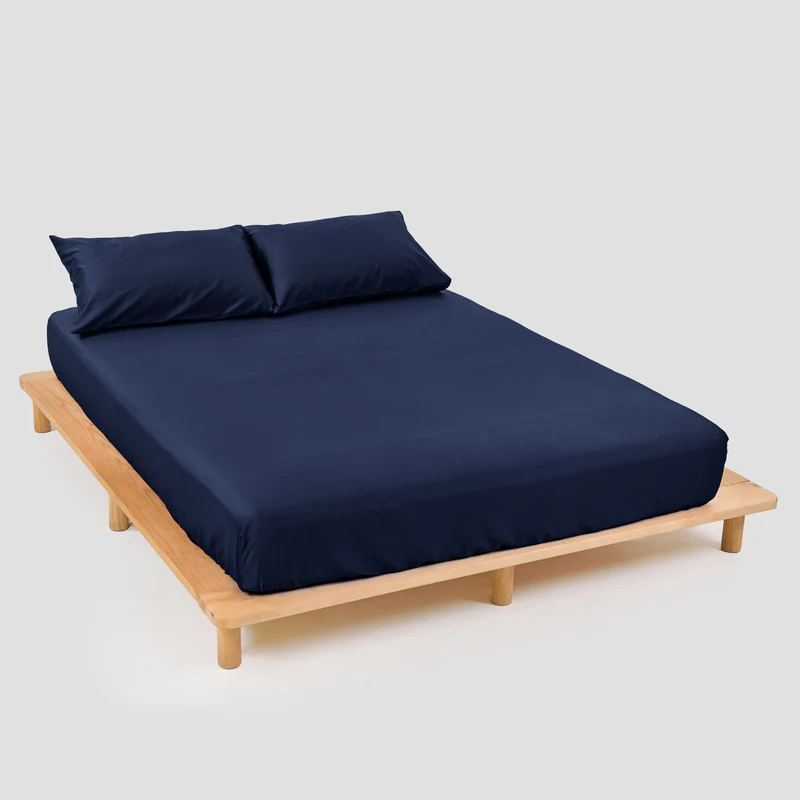 Midnight Navy Sateen Cotton Sheet