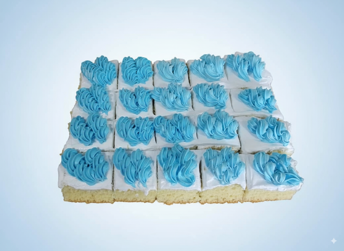 Pastel de vainilla en porciones individuales