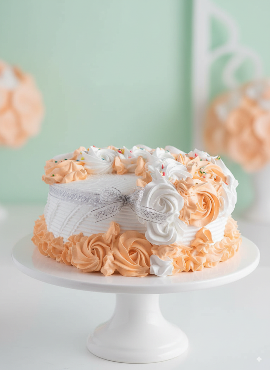 Pastel decorado de crema
