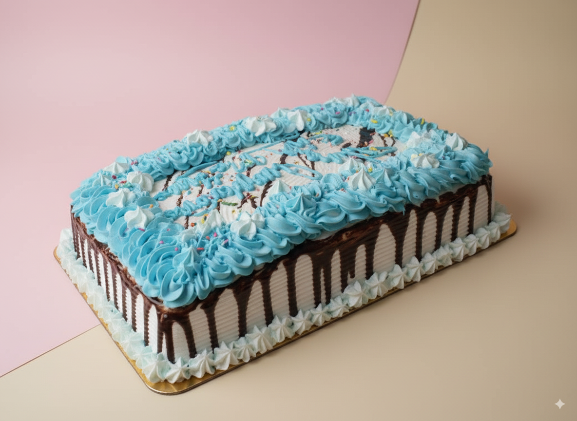 Pastel rectangular decorado