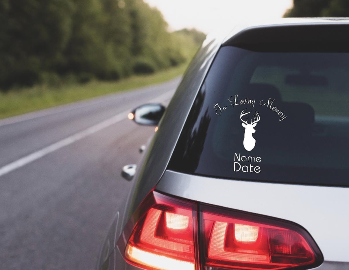 Personalized In Loving Memory Buck Decal: Deer Memorial Car Decal