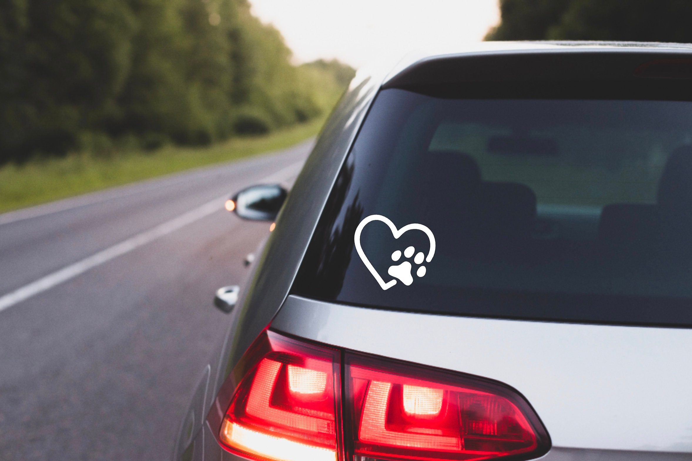 Paw Print Heart Vinyl Decal: Pet Car, Laptop, Tumbler