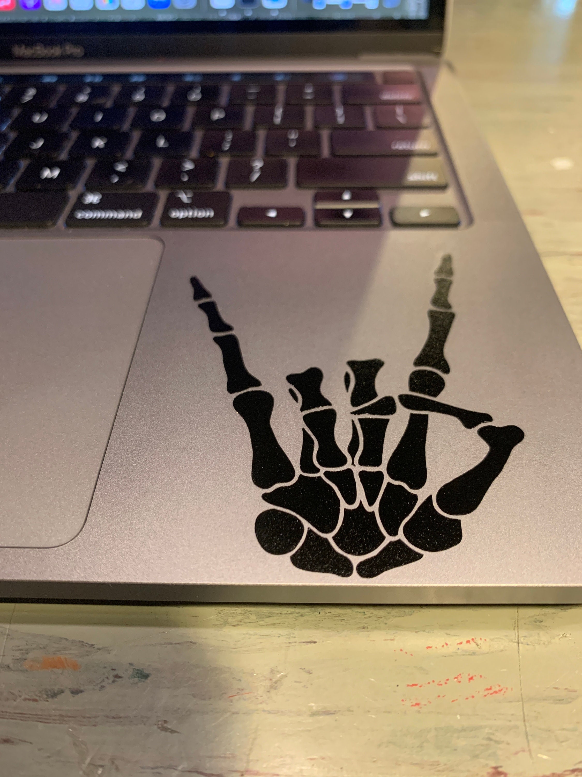 Rock On Skeleton Vinyl Decal: Car, Truck, Laptop