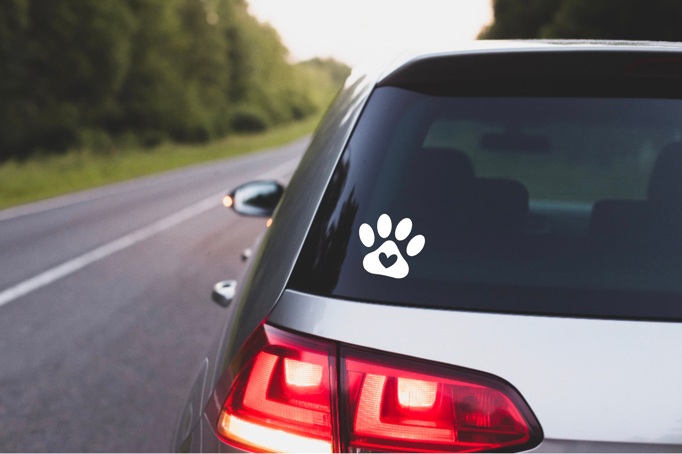 Paw Print Vinyl Decal: Car, Laptop, Tumbler (4" x 4.5")