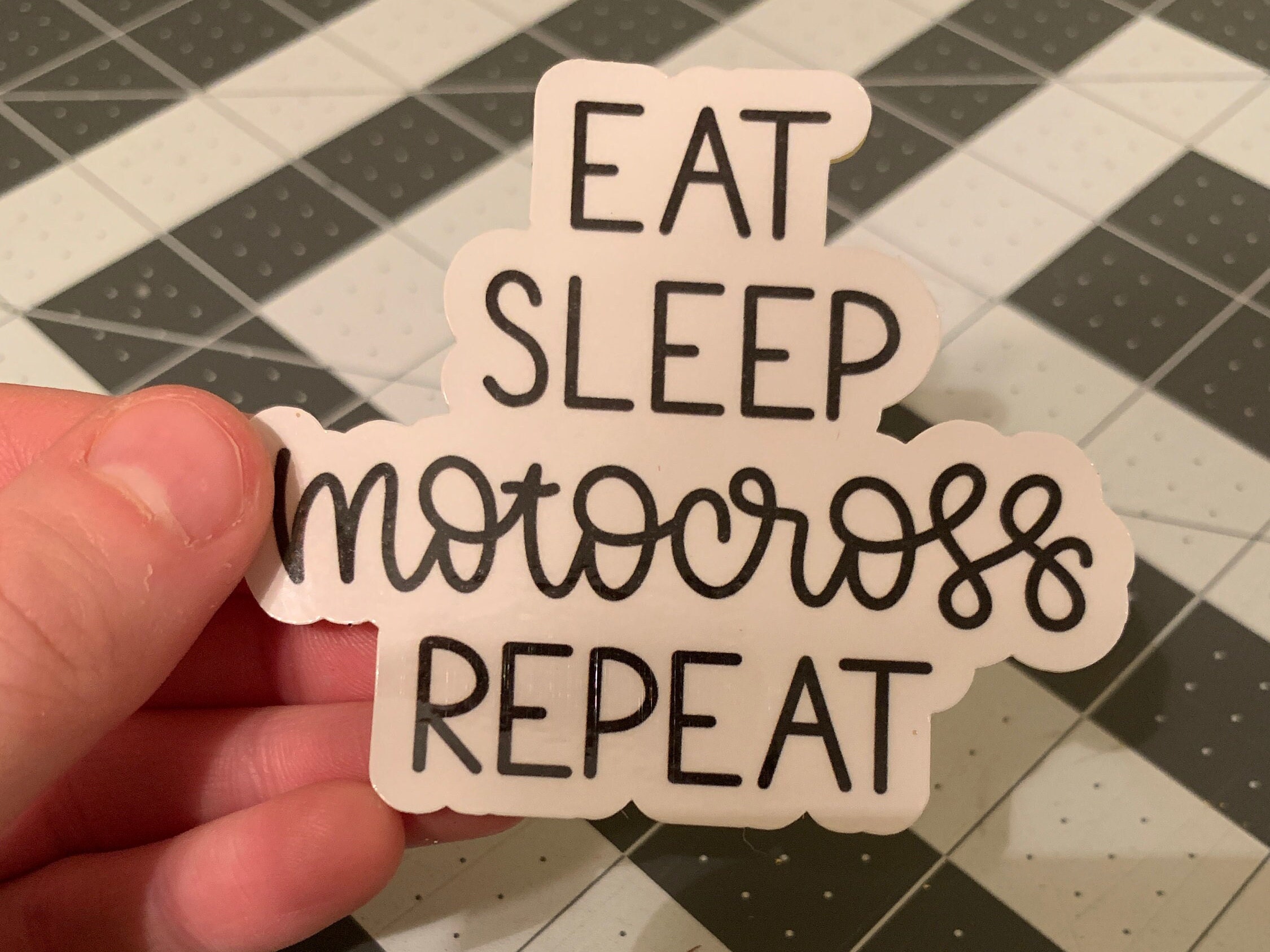 Eat Sleep Motocross Repeat Vinyl Sticker - Laptop, Tumbler, Notebook