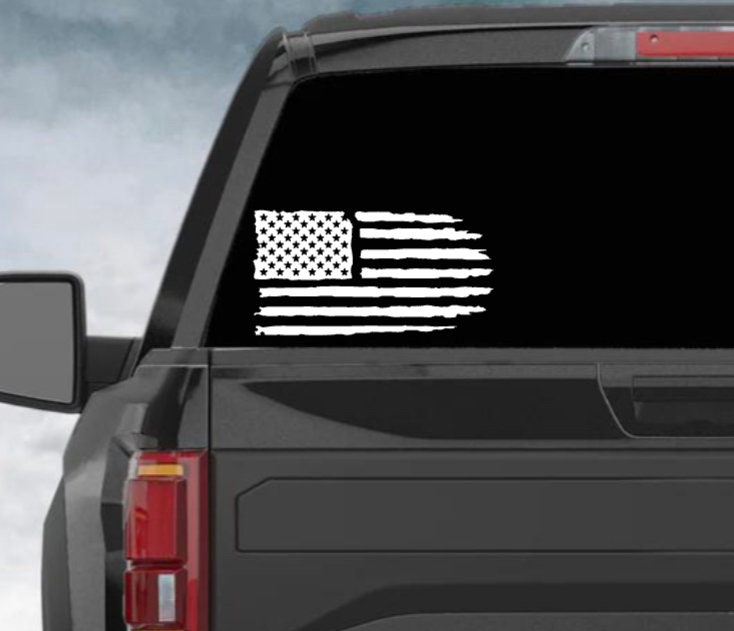 American Flag Vinyl Decal: Car & Truck Decor (4" x 2")