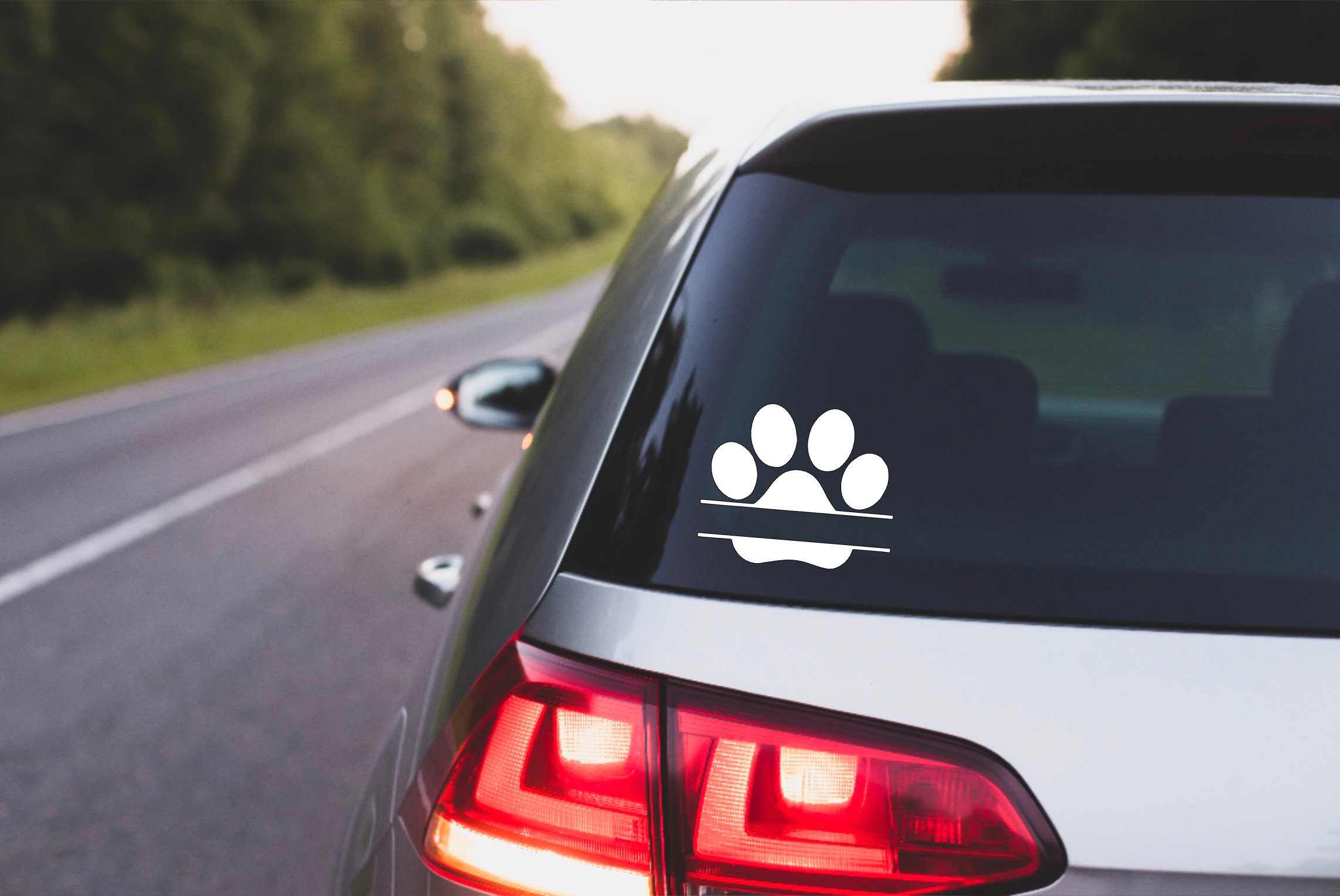 Personalized Dog Paw Print Vinyl Decal: Custom Car Decal (4x5in