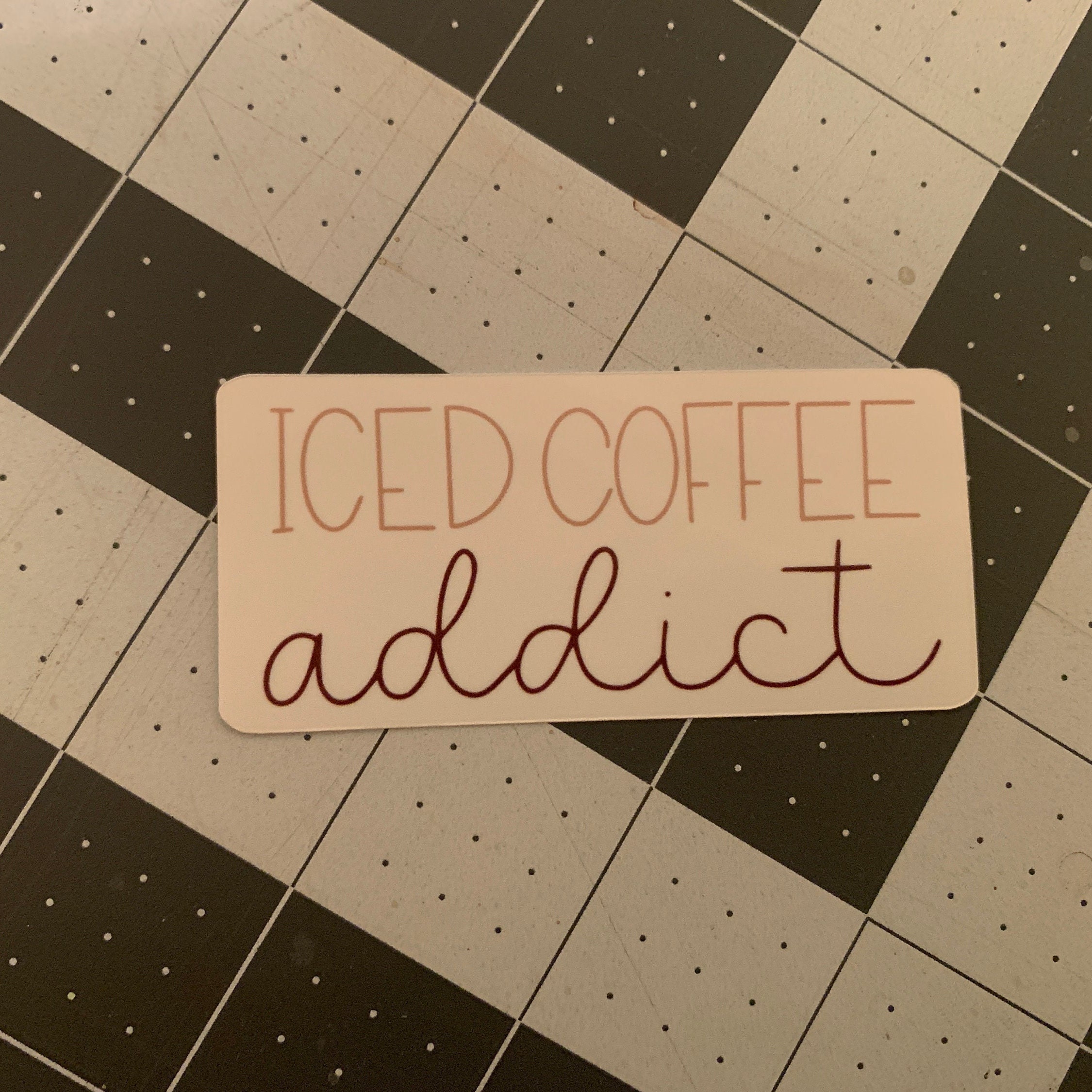 Iced Coffee Addict Vinyl Sticker: Tumbler Decal