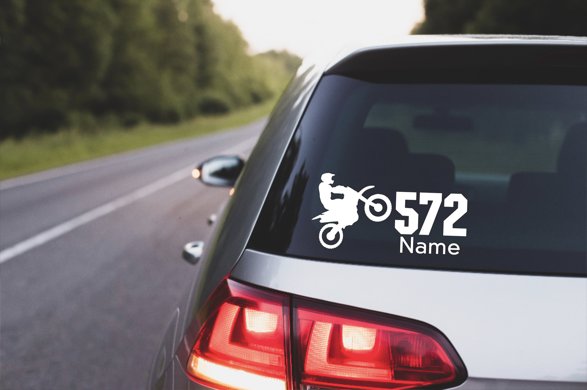 Custom Dirt Bike Vinyl Decal: Personalized Name & Number