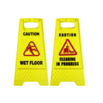 Caution wet floor and cleaning signs