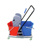 Double bucket cleaning trolley