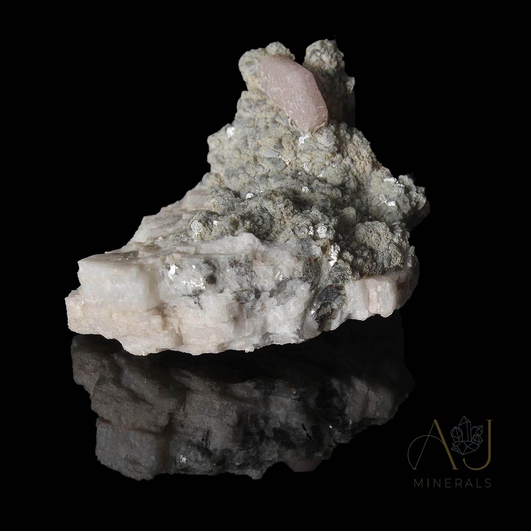 Fluorapatito rosa Calcita y Zeolita