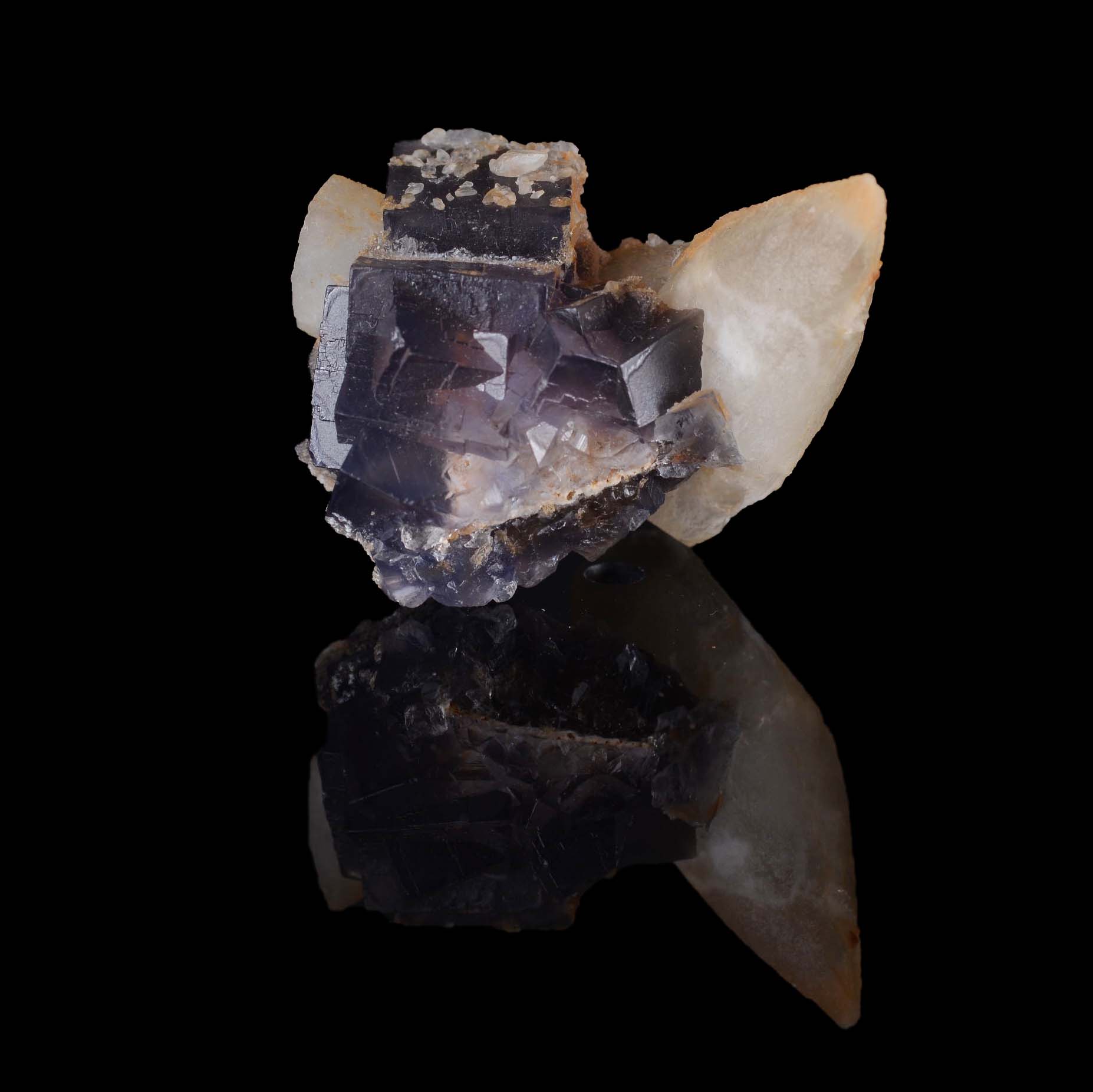 Mineral de fluorita y calcita