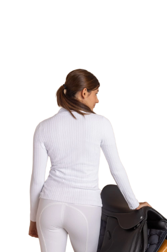 Textured Knit Sweater – Pure White