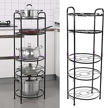 Super Pot Stand – 5 Layer Kitchen Organizer Rack | রান্নাঘরের হাঁড়িপাতিল রাখার স্ট্যান্ড (Black)