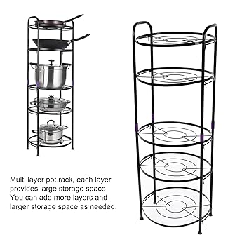 Super Pot Stand – 5 Layer Kitchen Organizer Rack | রান্নাঘরের হাঁড়িপাতিল রাখার স্ট্যান্ড (Black)