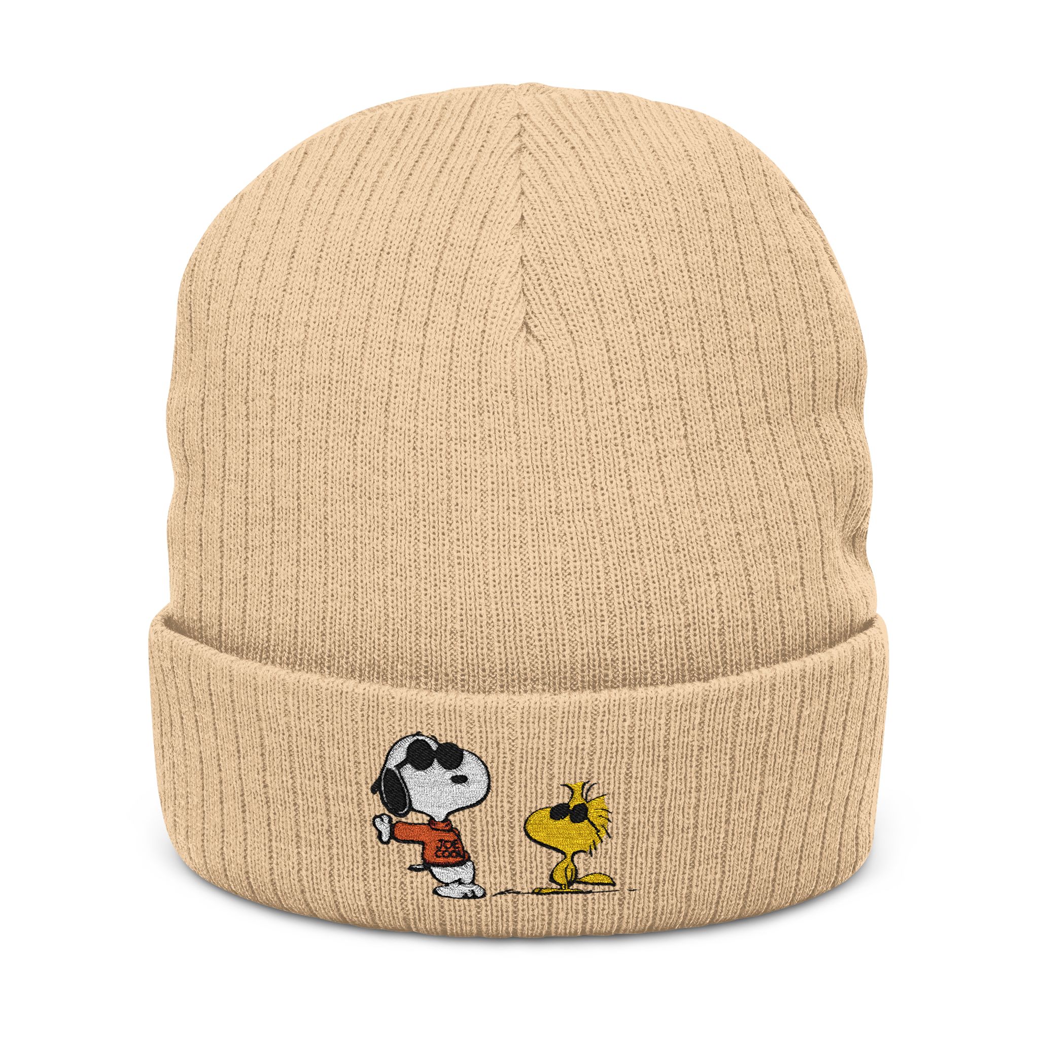 Embroidered Beanie | Ribbed Knit Winter Hat