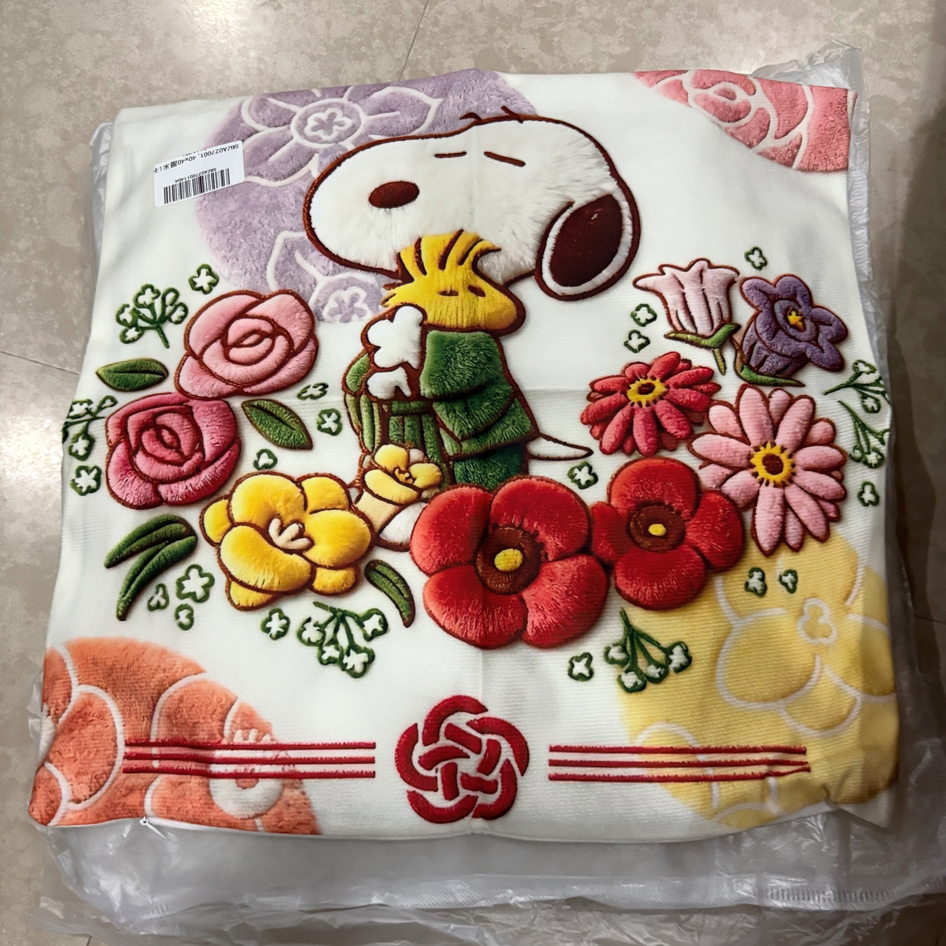 Snoopy & Woodstock Embroidered Pillow Case