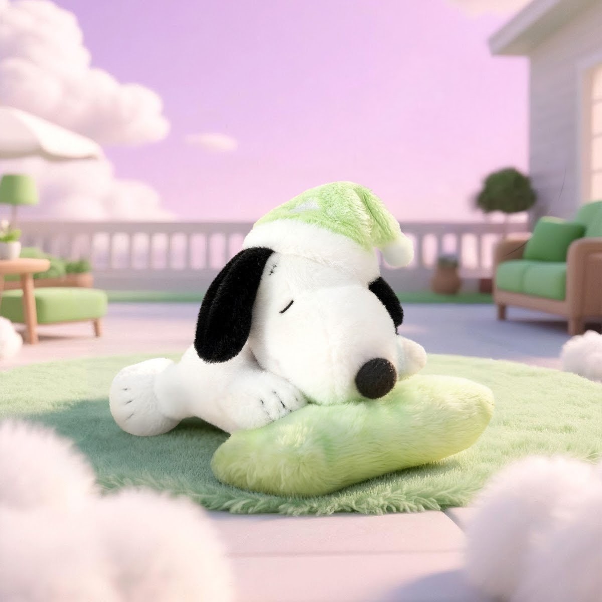 Authentic Snoopy Sleeping Series Plush Keychain Backpack Charm