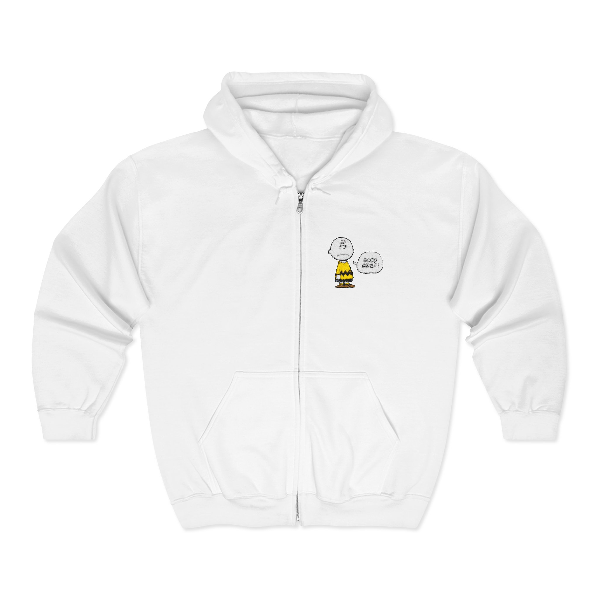Charlie Brown Embroidery zip hoodie