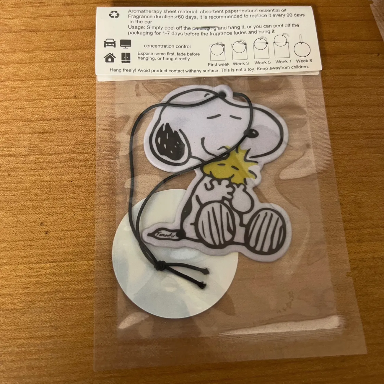 Snoopy & Woodstock Natural Aroma Car Air Freshener - 6 Pack (Hilton Hotel Inspired Fragrance)