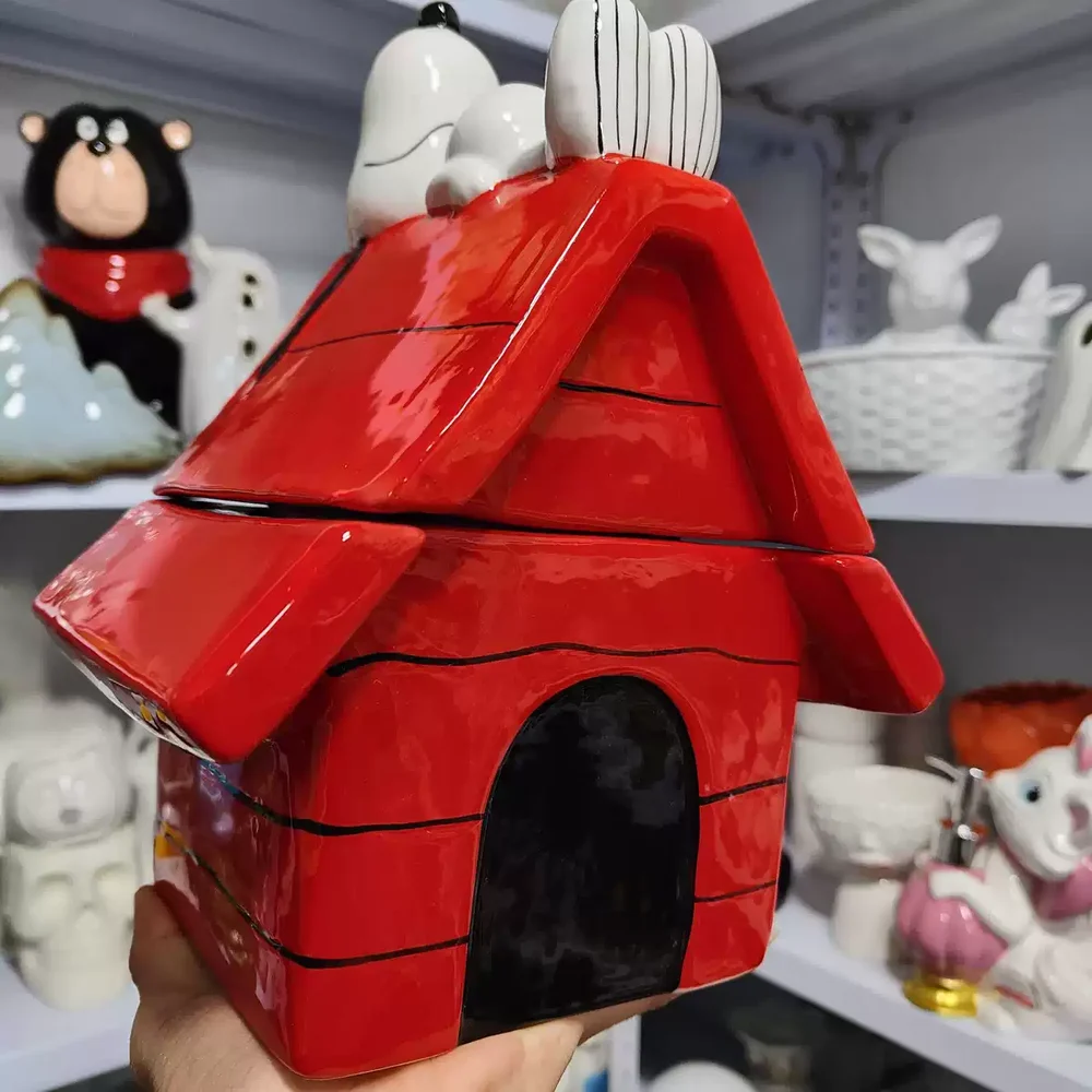 Red House Ceramic Cookie Jar