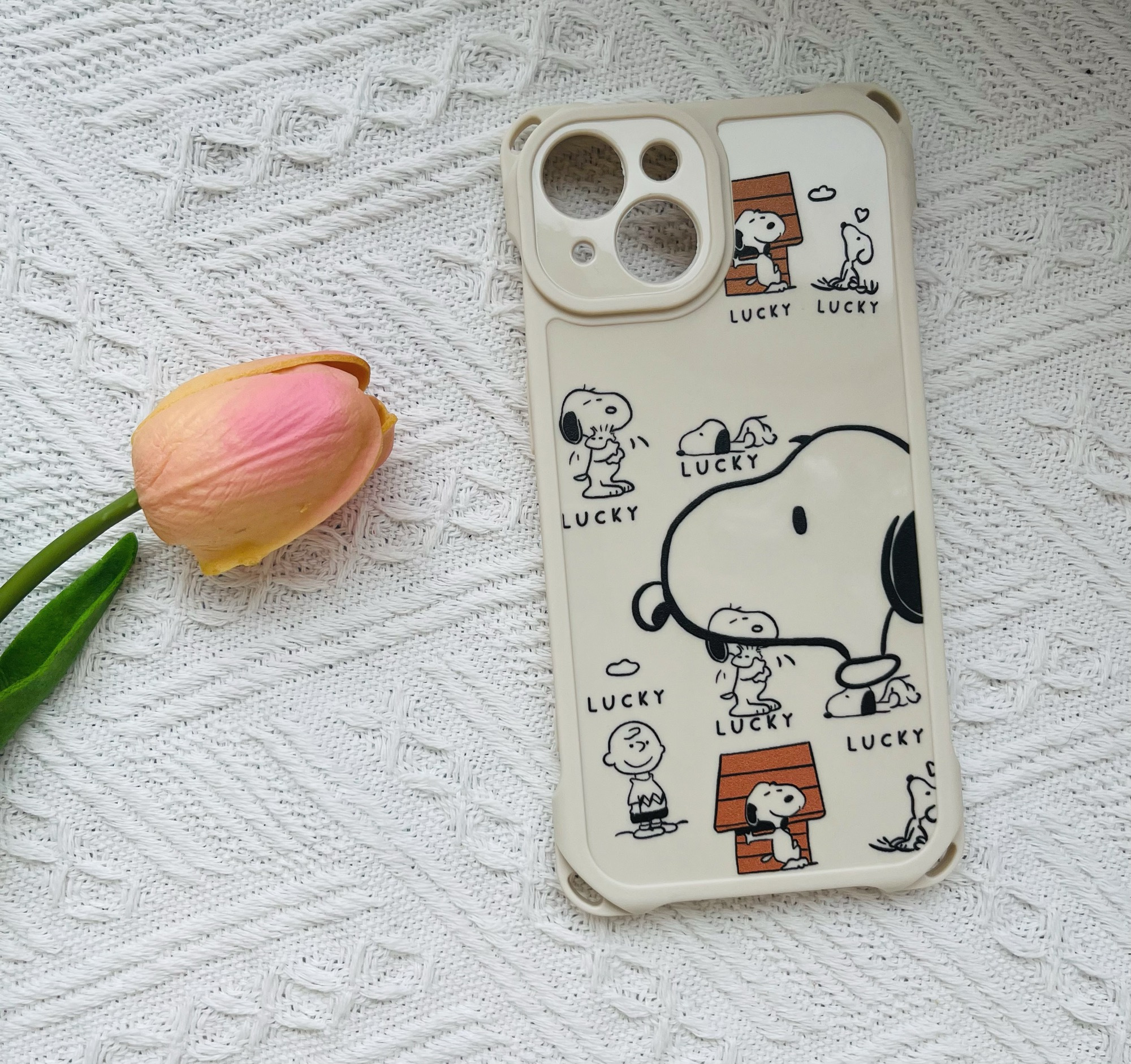 Snoopy iPhone Case with Crossbody Strap