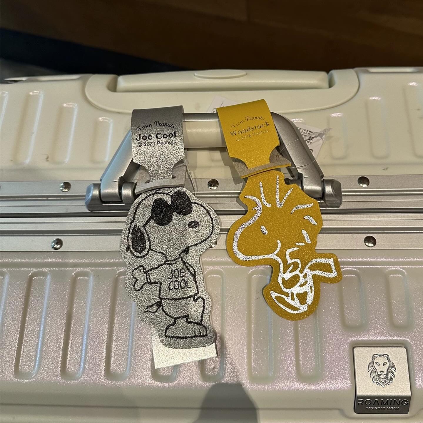 Snoopy Genuine leather Luggage Tags 4 Pcs Set