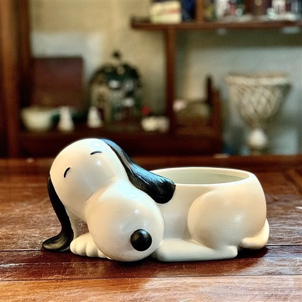 Ceramic Snoopy Lying Down Storage Bowl / Key Holder