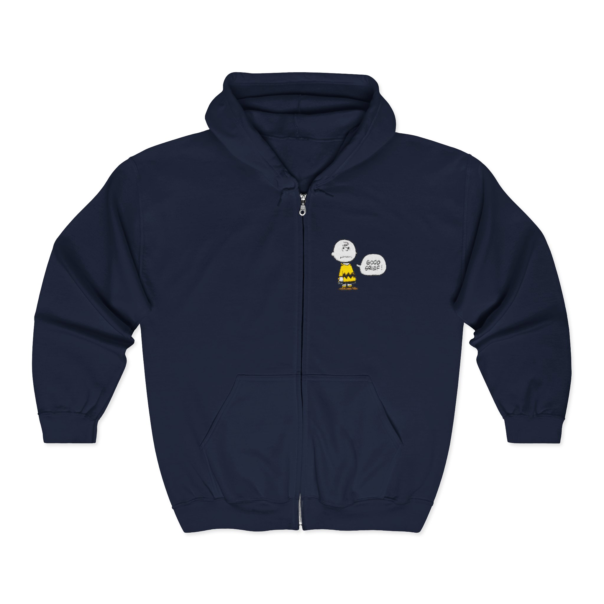 Charlie Brown Embroidery zip hoodie