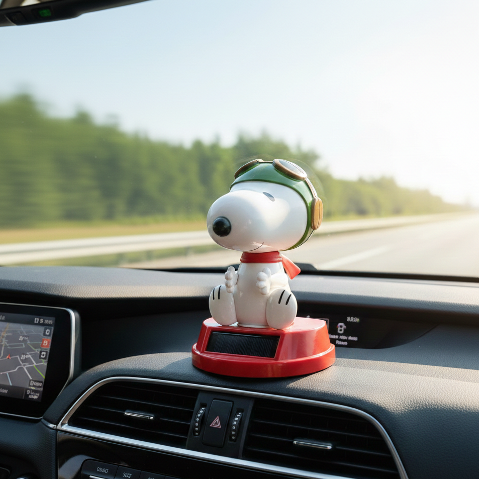 Snoopy Flying Ace Solar-Powered Bobblehead