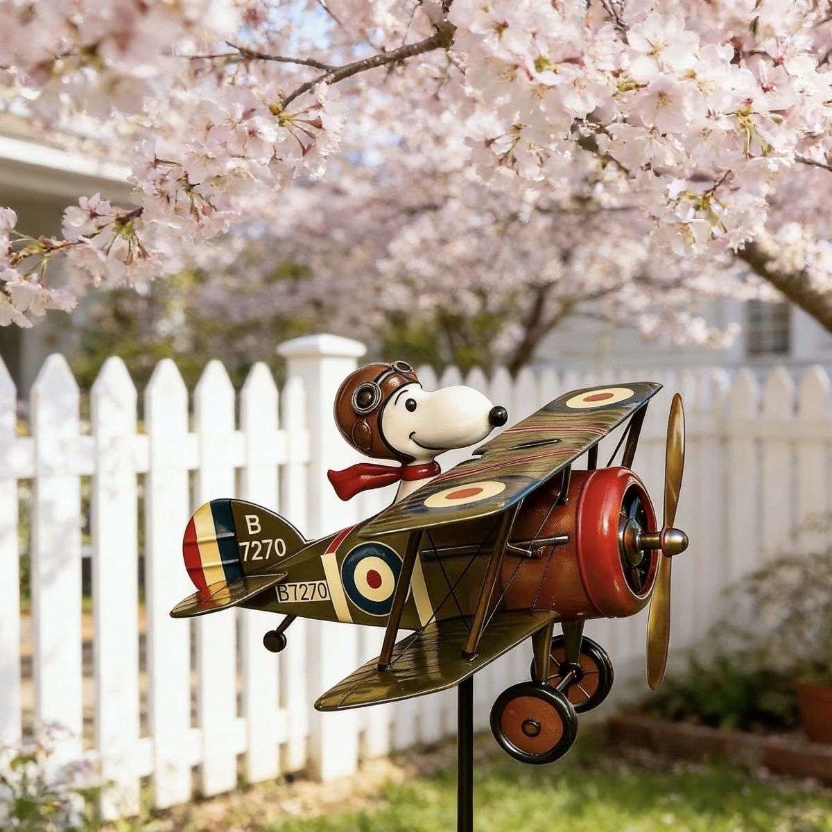 Flying Ace Snoopy 2D Windmill Weather Vane 360°