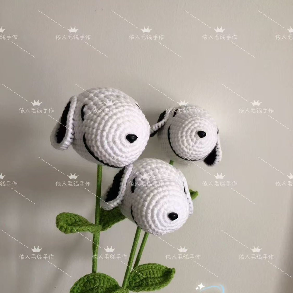 Handmade Snoopy Crochet Flower Pot