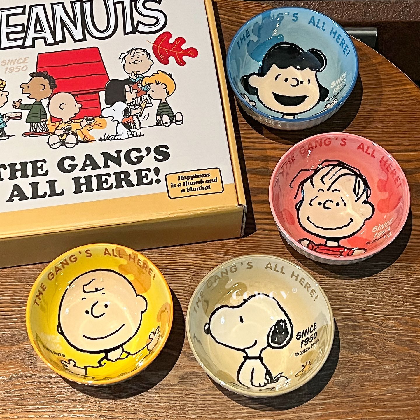 Peanuts "The Gang's All Here!" Ceramic Bowl Set (4-Piece)