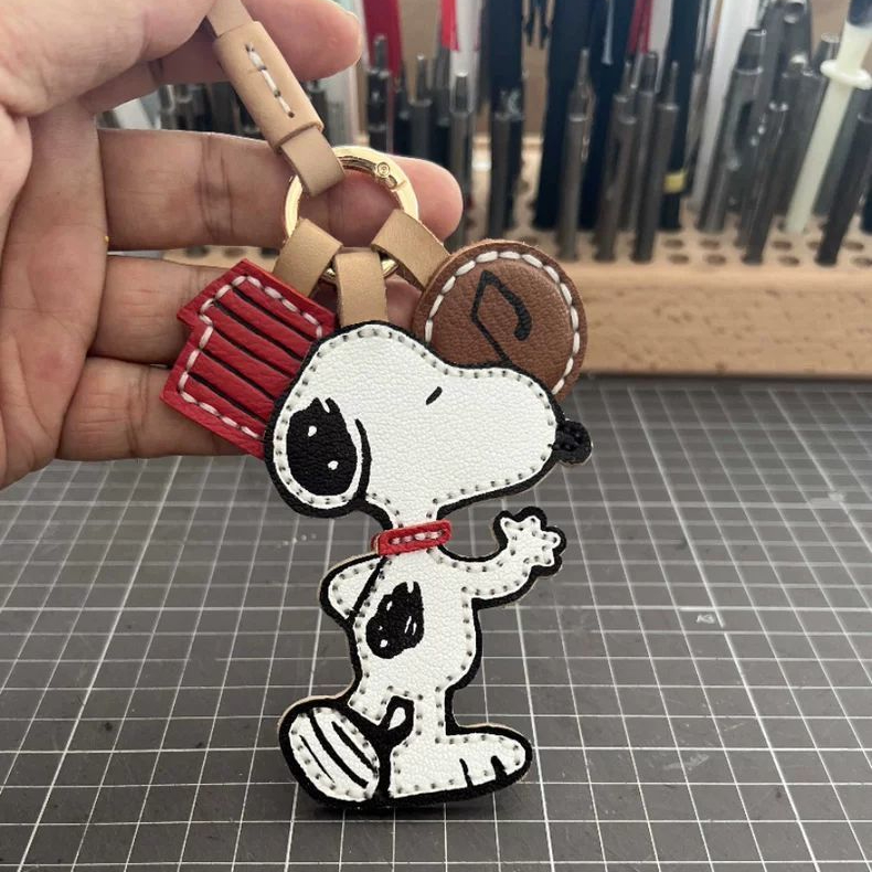 Snoopy Leather Keychain