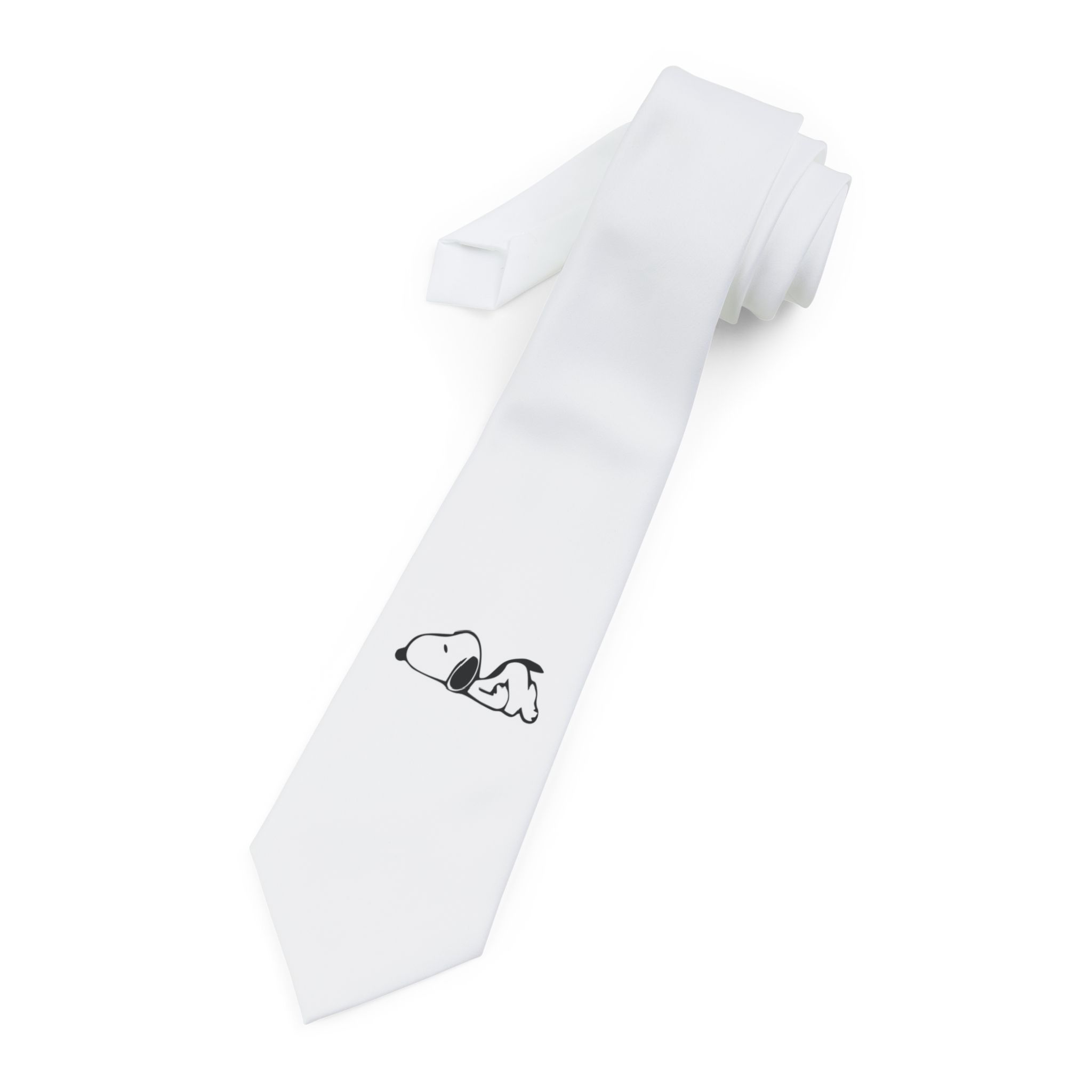 Snoopy Minimalist White Necktie