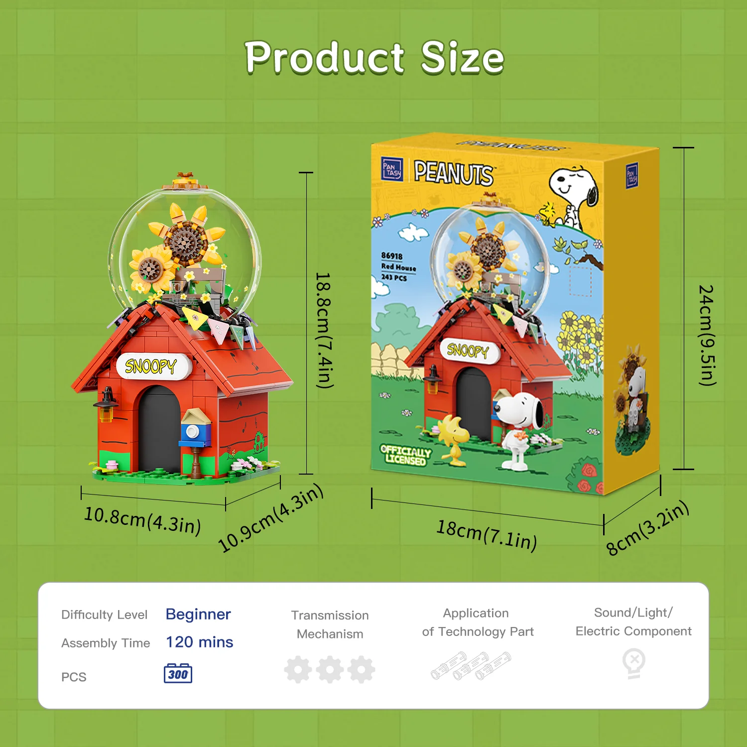  Snoopy & Woodstock Red House Building Blocks