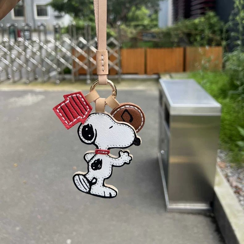 Snoopy Leather Keychain
