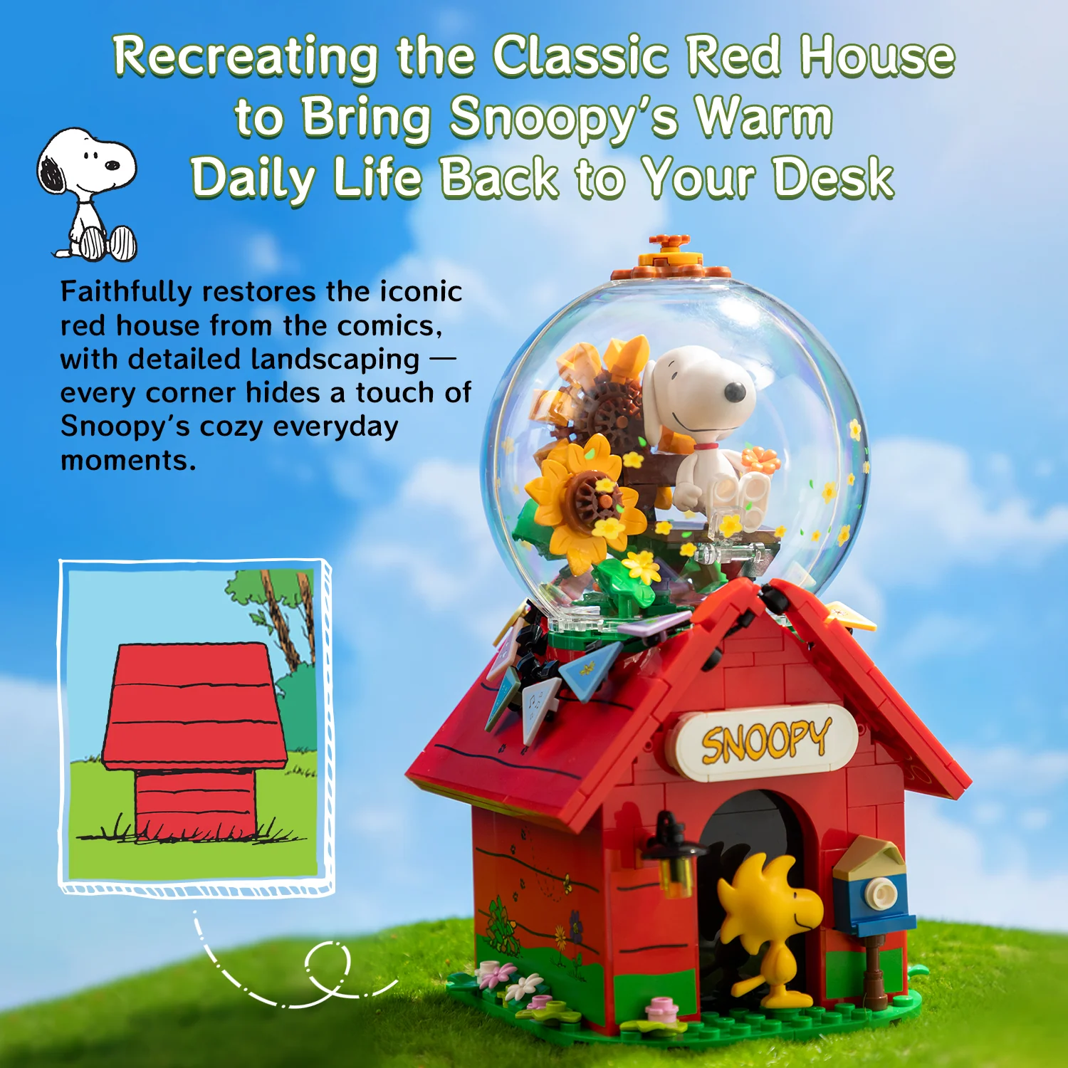  Snoopy & Woodstock Red House Building Blocks